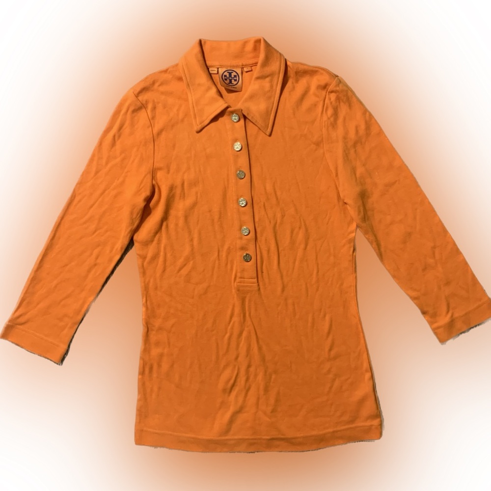 Last call! Tory Burch orange fitted blouse